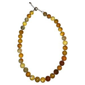 NWT Sterling Silver Chain Yellow Jasper Agate Necklace